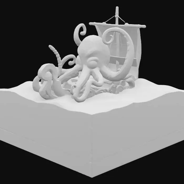 3D model for søe-kraken, #ocean#