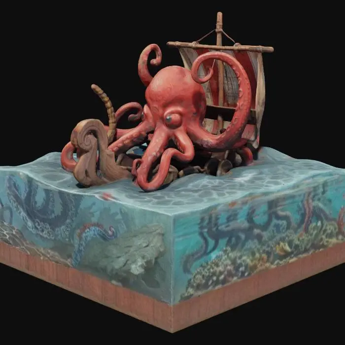 3D model for søe-kraken, #ocean#