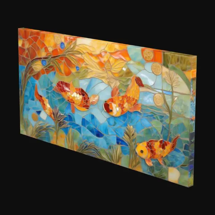 3D model for Koi Harmony, Fantasy Ocean, Tile Mosaic #ocean#