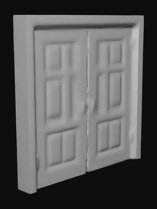 3D model for Wooden Double Doors