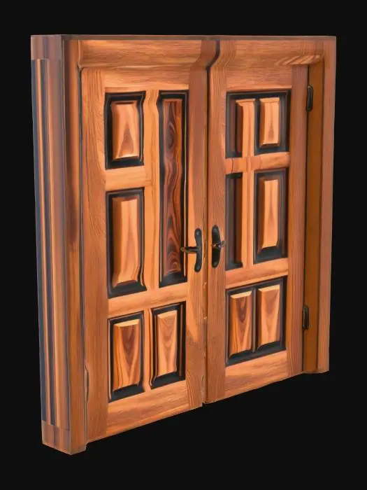 3D model for Wooden Double Doors
