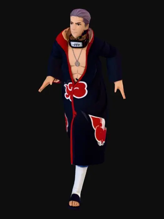 3D model for Character in T-Pose with Akatsuki Robe