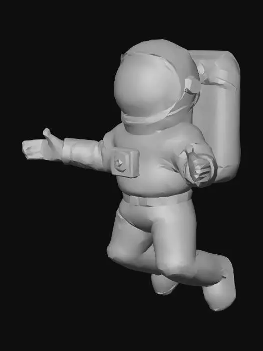 3D model for inflatable spaceman, silver