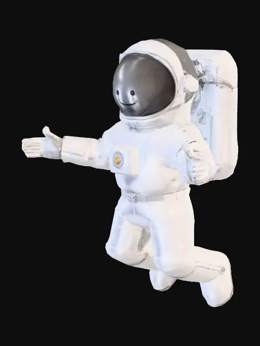 3D model for inflatable spaceman, silver