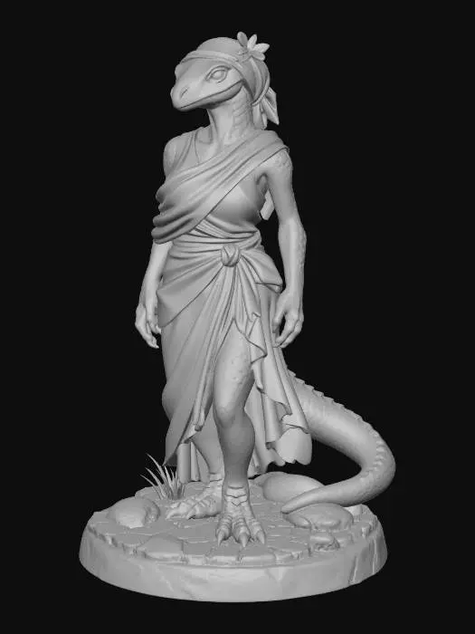 3D model for Female Lizardkin Villager
