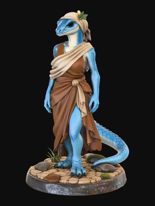 3D model for Female Lizardkin Villager