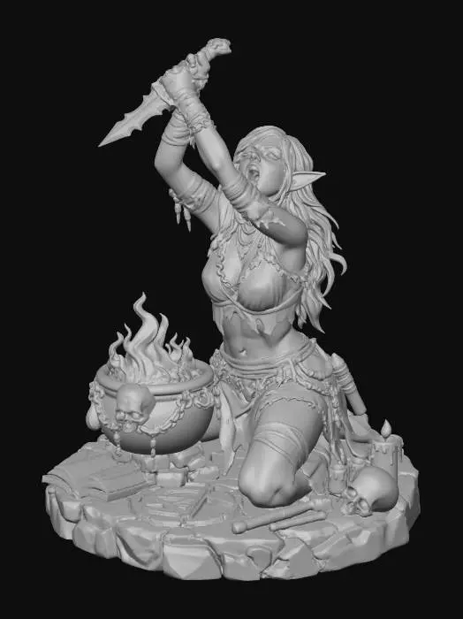 3D model for Drow Elf Dark Ritual