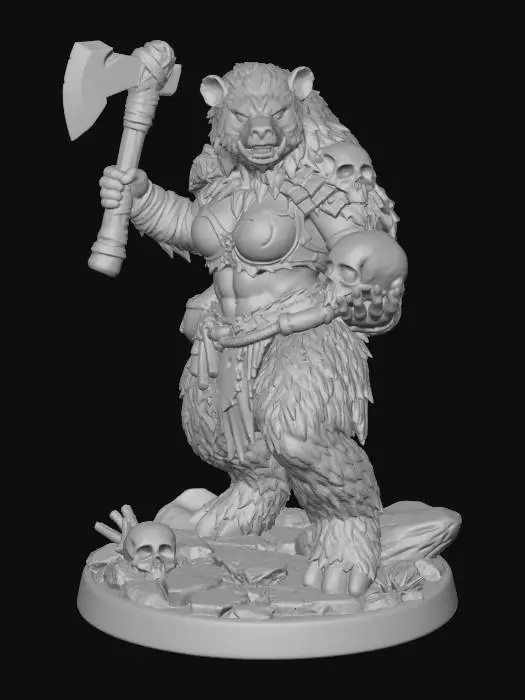 3D model for Woman-Boar Warrior