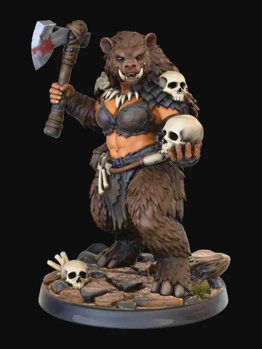 3D model for Woman-Boar Warrior