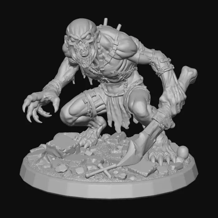 3D model for Crouching Ghoul Fighter