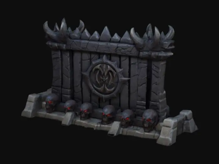 3D model for demonic barricade, Highly Detailed, Game Assets