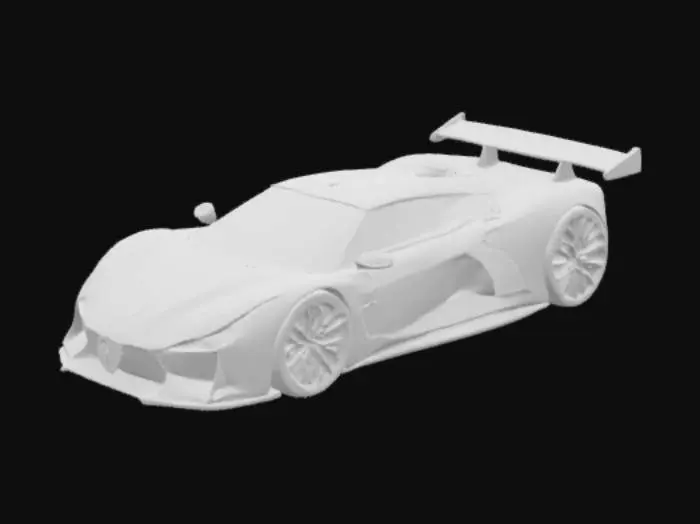 3D model for A BLUE Super car with yongtun written on its door in stylish text
