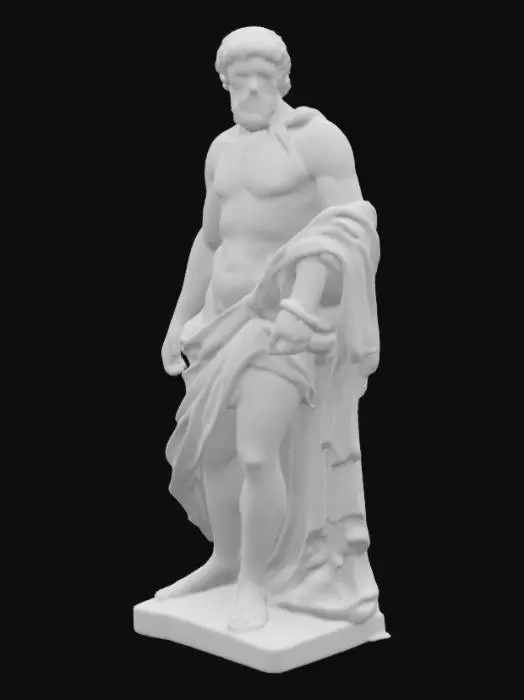 3D model for 3D model of a Renaissance-style marble statue inspired by Michelangelo’s sculptures. The statue features a highly detailed male figure with realistic anatomy, standing in a contrapposto pose, partially draped in carved stone cloth. Made from polished white marble, with visible tool marks and natural aging on the surface. Includes high-resolution PBR textures: base color (marble), normal map for chisel detail, roughness map for surface variation, and ambient occlusion. Game-ready, clean UVs, optimized for use as a museum prop or dramatic environmental asset in historical or artistic scenes.
