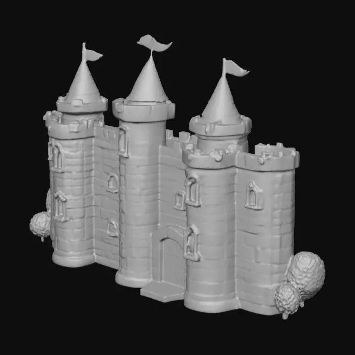3D model for Cute cartoon Castle walls