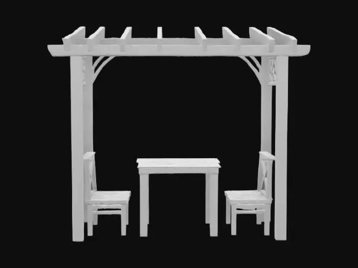 3D model for Pergola Seating Set, #garden#