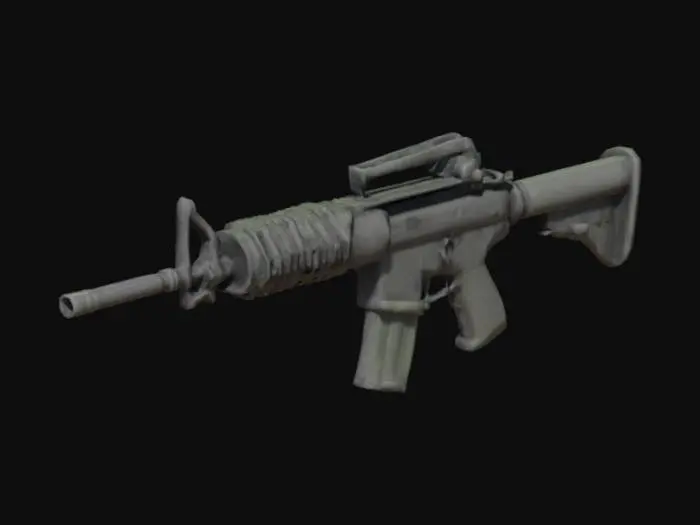 3D model for BattleBit LIKE, Roblox Like, m4a1 assault rifle, low poly, voxel, Game Assets