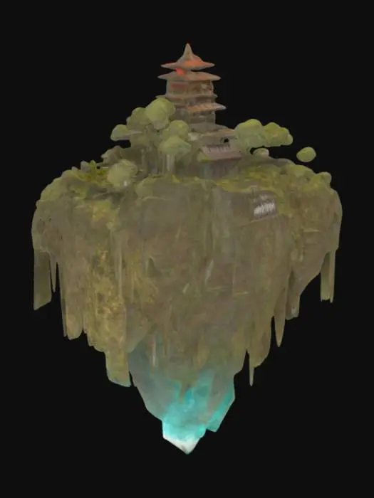 3D model for Floating Pagoda Island