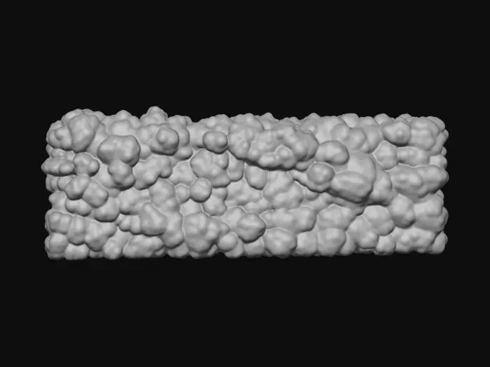 3D model for a very long wall made from a large cloud. 4k deep details. use at least 256 shades of white.