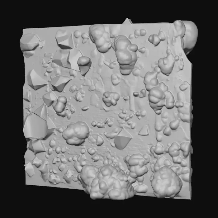 3D model for a very long wall made from a large cloud. 4k deep details. use at least 256 shades of white.