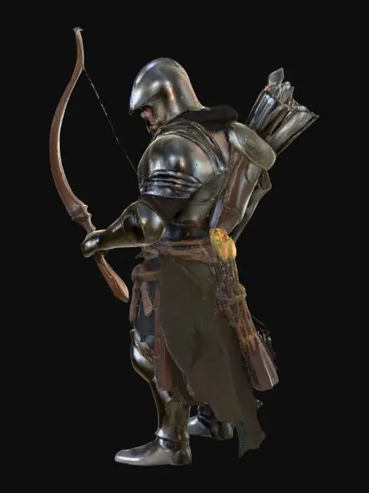 3D model for лучник, броня, фэнтези, реализм