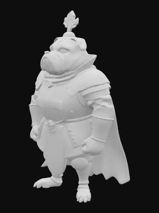 3D model for [London] british bull dog wearing suit of armour with his bowl #AroundTheWorld#
