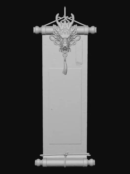 3D model for Ancient Scroll with Dragon Ornament