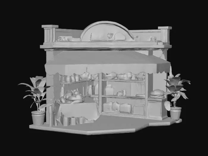 3D model for Diorama of a french bakery