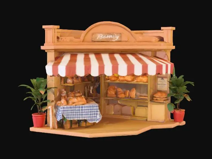 3D model for Diorama of a french bakery