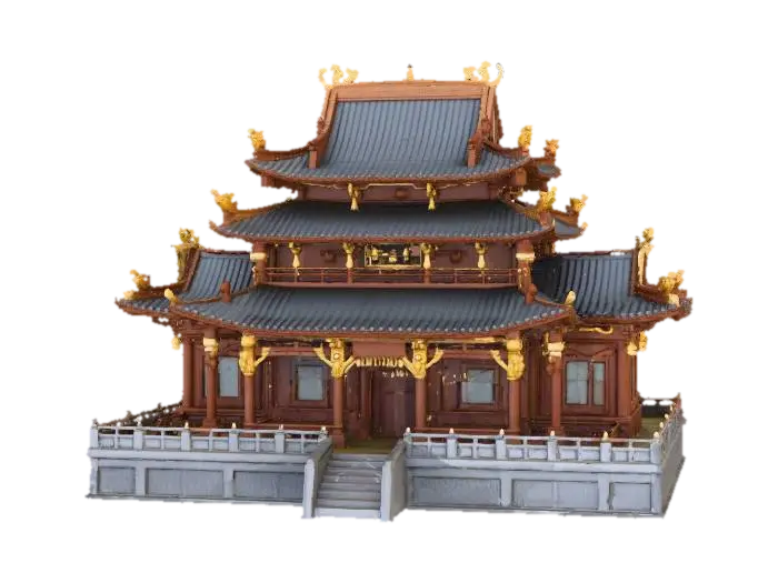 Zen Harmony Pagoda 3D model, vytvořený pomocí AI