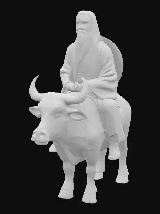 3D model for Copper statue of Lao Tsu riding an Ox