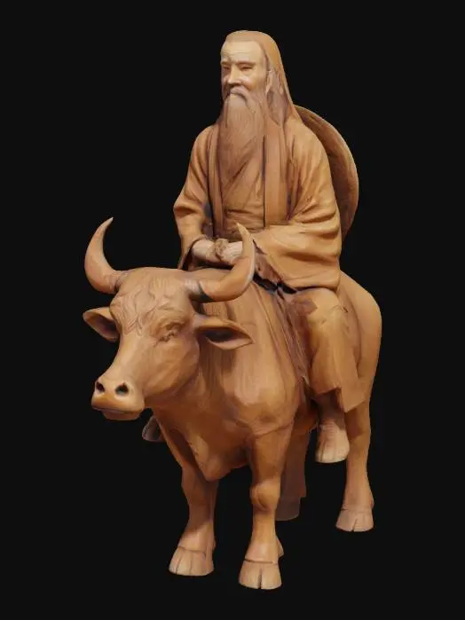 3D model for Copper statue of Lao Tsu riding an Ox