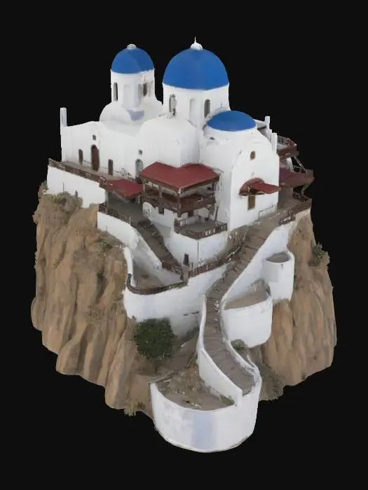 3D model for A greek orthodox monastery perched on top of a cliff