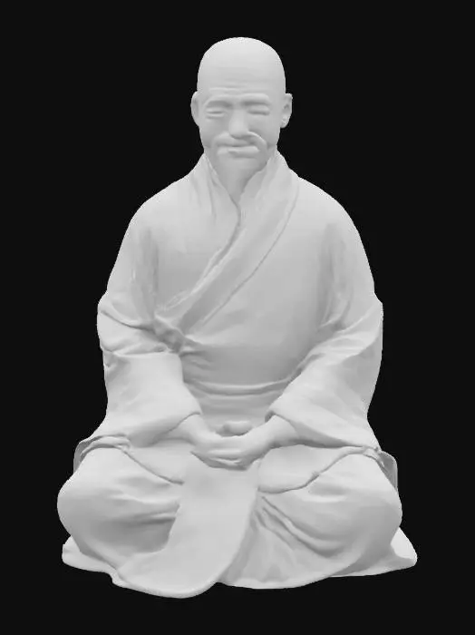 3D model for A taoist monk in a taoist robe meditating 
