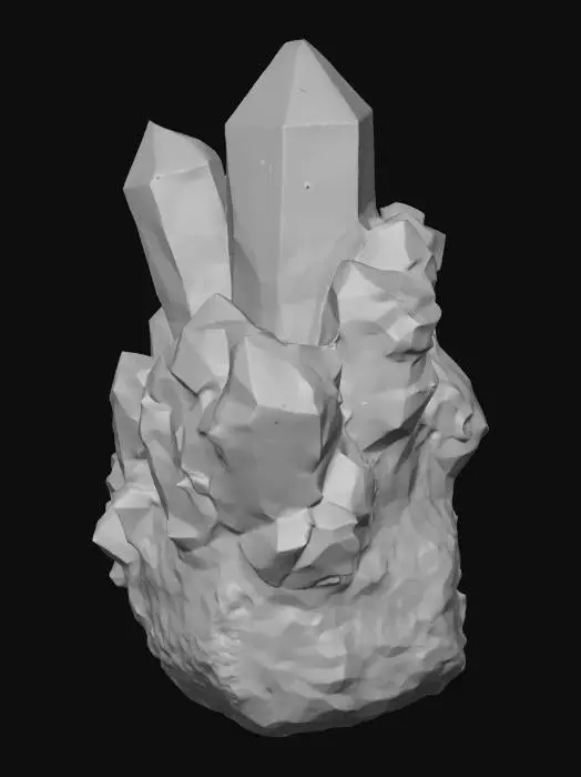 3D model for Natural rose quartz cluster