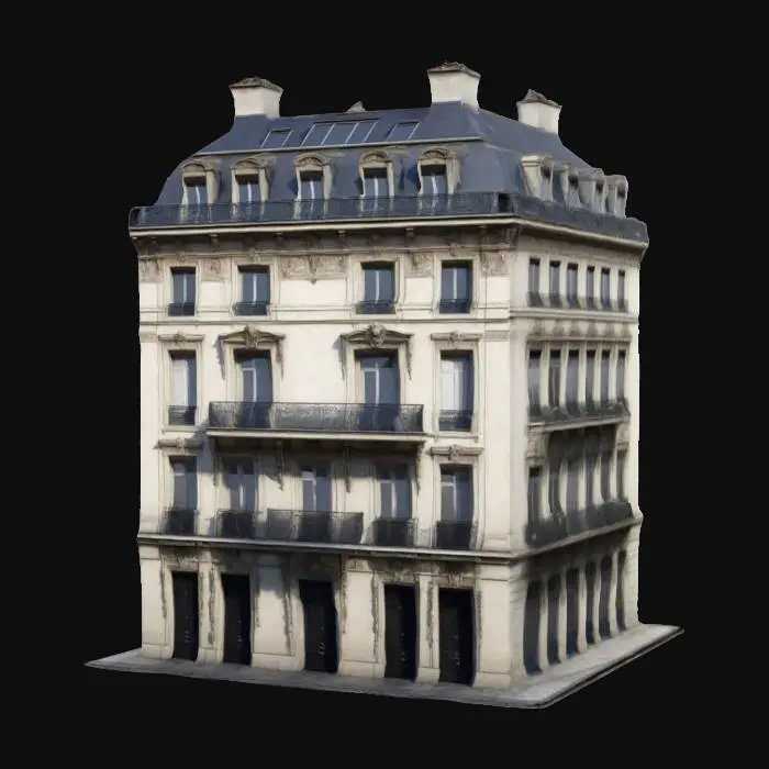 3D model for Create assests of a individual parisian residential haussmanian buildings to use as a skybox
