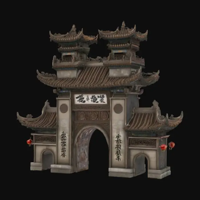 3D model for Dark oriental gateway , #arch#