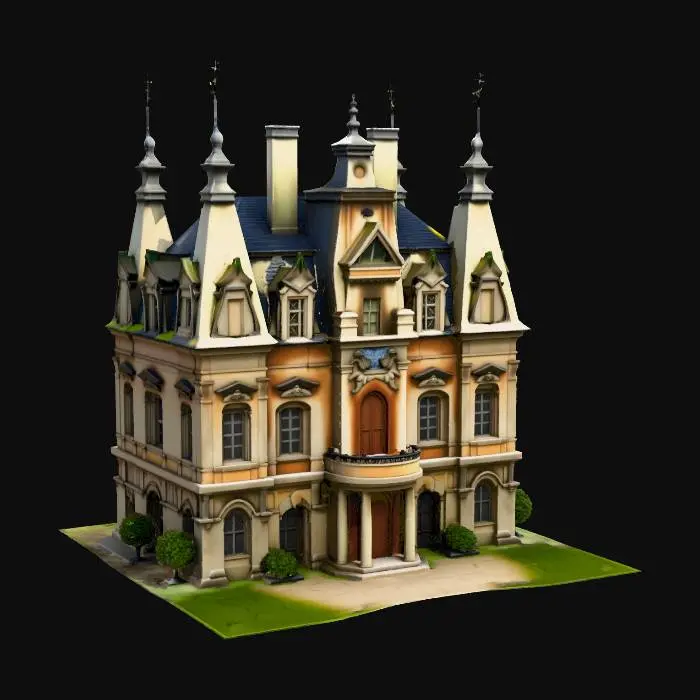3D model for Diorama of a french renaissance chateau with its gardens