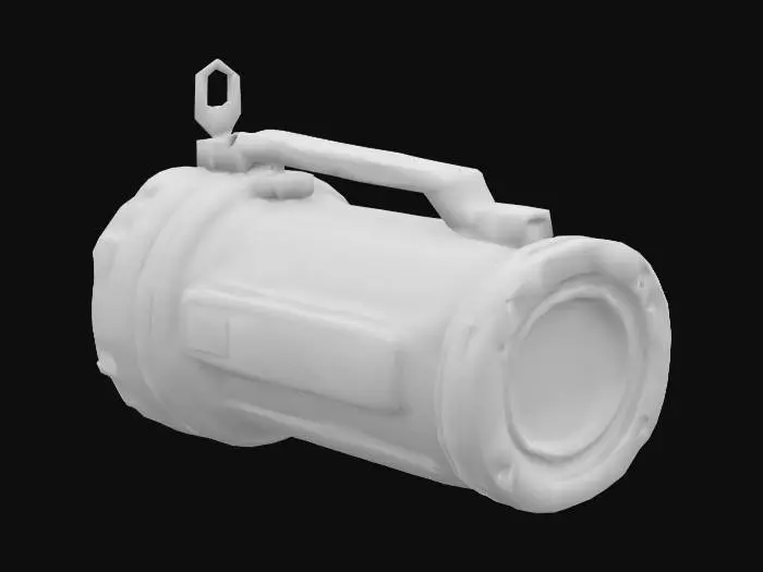 3D model for  Emergency light with red hue and battery wires hanging high detail
