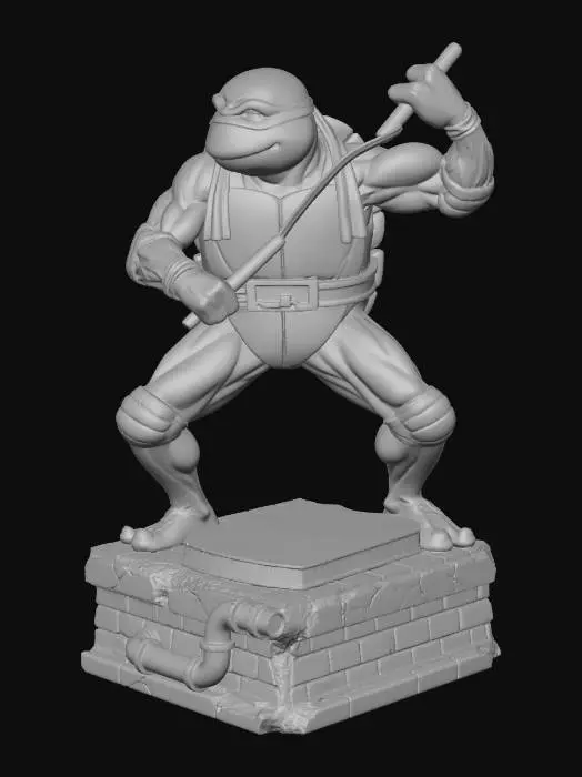 3D model for Turtle Warrior on Rooftop