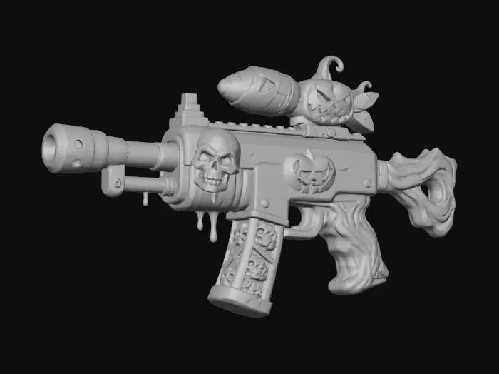 3D model for Jack-O'-Lantern Blaster Rifle, #Halloween2025#