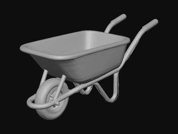 3D model for Rusty Wheelbarrow