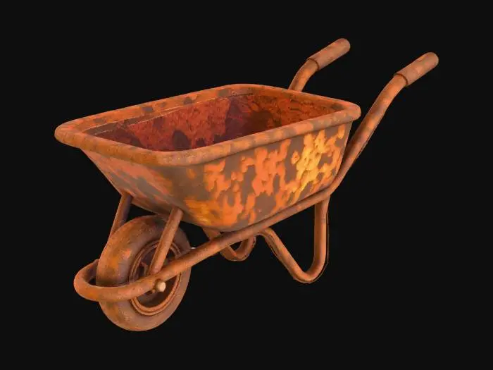 3D model for Rusty Wheelbarrow