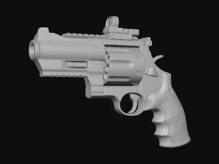 3D model for 150 caliber short-barreled grenade launcher revolver
