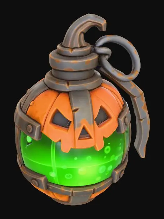 3D model for Jack-O-Lantern Grenade, #Halloween2025#