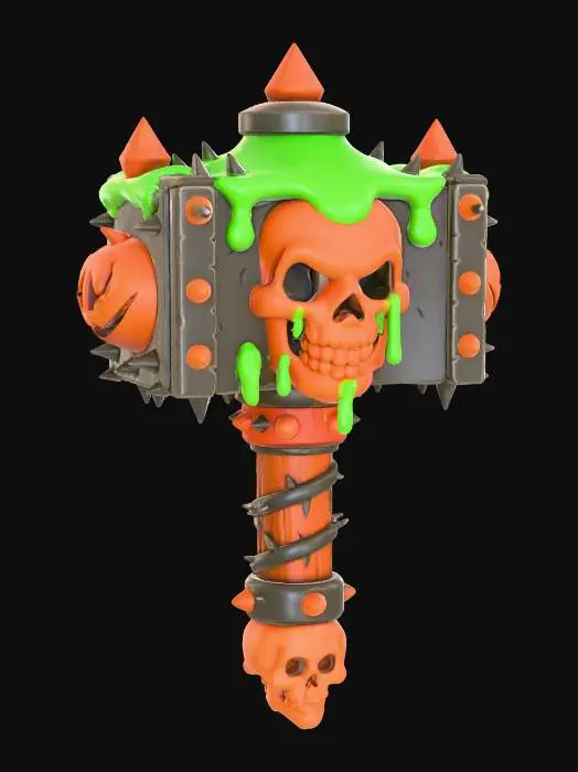 3D model for Pumpkin Skull Smasher, #Halloween2025#
