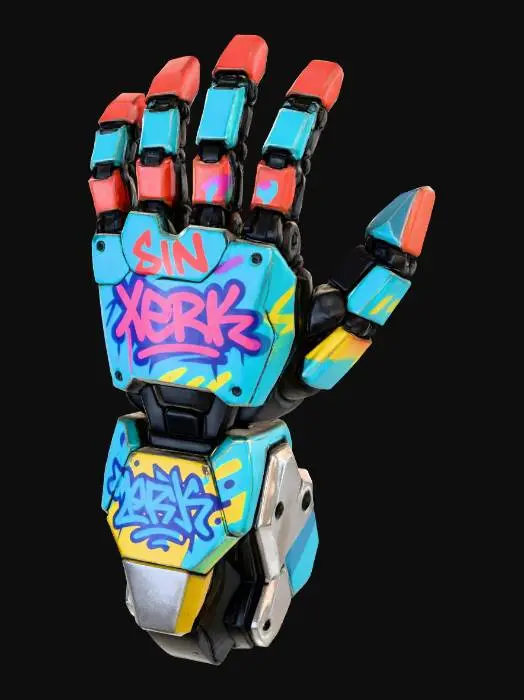 3D model for Graffiti Cyborg Hand, #Thanksgiving#