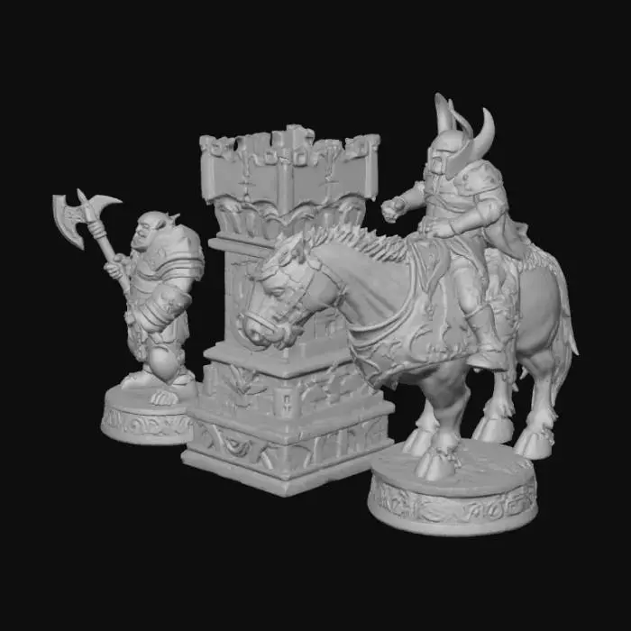 3D model for Ornate Fantasy Chess Pieces