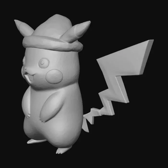 3D model for Pikachu in Santa Hat