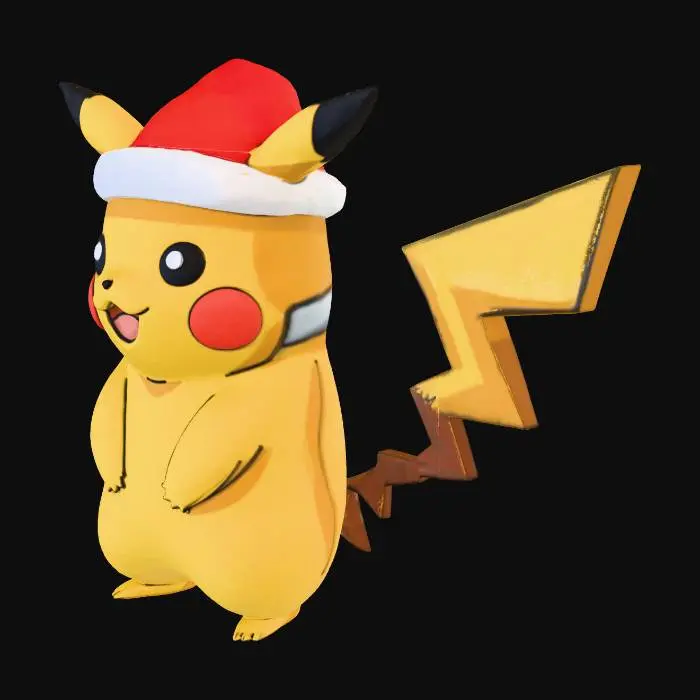3D model for Pikachu in Santa Hat