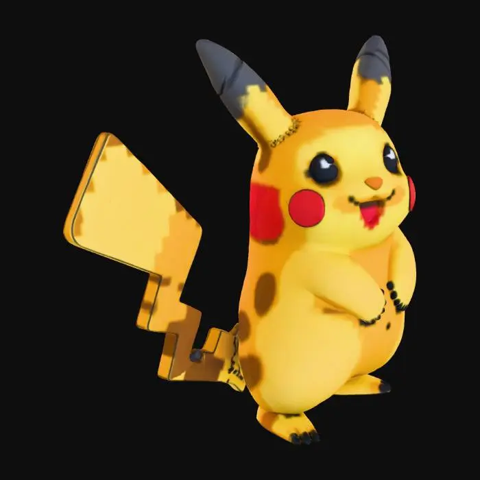 3D model for Generate a 3d voxel character from the image given. Ignore the white background, just generate the character